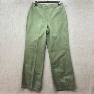 Talbots Petite Green Cotton Womens Slacks Size 10